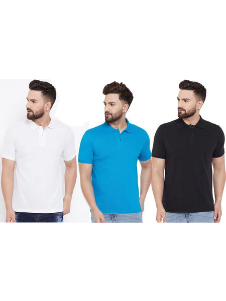 Ketex Cotton Blend Half Sleeves Polo Tshirt (Pack of 3)
