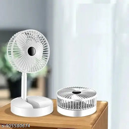 USB Rechargeable Desk Fan Telescopic Electric Desktop Fan Height Adjustable Foldable & Portable.
