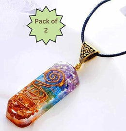 Titanium Quartz Stone Pendant (Pack of 2)Titanium Quartz Stone Pendant (Pack of 2) – Natural Crystal Healing Necklaces for Energy Balance & Spiritual Wellness