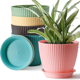 Plastic Round Flower Pot Drainage Holes and Tray Indoor Outdoor Plant.Plastic Round Flower Pot with Drainage Holes & Tray – Indoor & Outdoor Plant Pot for Home & Garden