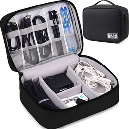 Universal Carry Travel Gadget Organizer Bag for Cables, Chargers, Plugs & Accessories – Portable Electronic Storage Case for Office, Home & Travel