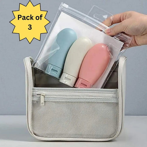 Travel Bottles Set, 60ml Travelling Bottles (3Pcs).Travel Bottles Set 60ml (3 Pcs) – Leakproof Refillable Travelling Containers for Shampoo, Lotion & Toiletries