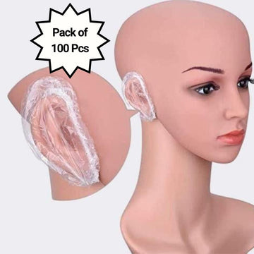 Bathing Ear Cover Caps (100Pcs).Protect ears from water with bathing ear cover caps. Disposable, waterproof ear protection for showering, hair wash, spa, kids & adults. Pack of 100 pcs.