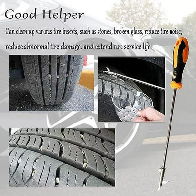 2 in 1 Car Tyre Stone Removing Tool.2-in-1 Car Tyre Stone Removing Tool – Tyre Groove Cleaner & Debris Remover for Cars & Bikes