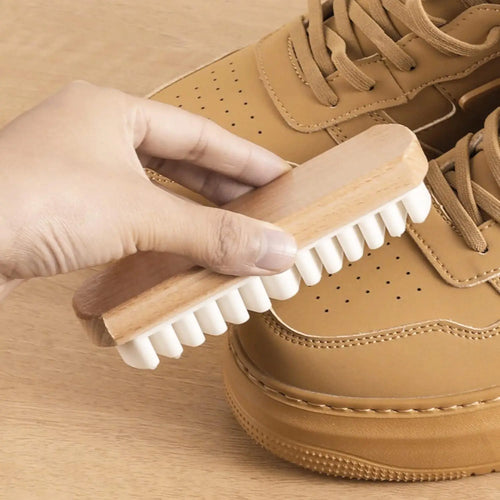 2 in 1 Shoe Cleaning Brush with Liquid Dispenser | Dual Bristle Sneaker Cleaning Tool | Easy Scrub Brush for Shoes, Sneakers & Footwear Care