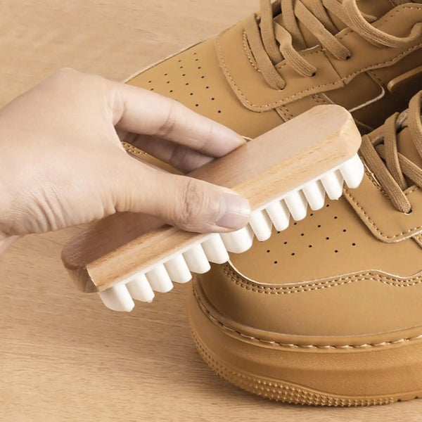 2 in 1 Shoe Cleaning Brush with Liquid Dispenser | Dual Bristle Sneaker Cleaning Tool | Easy Scrub Brush for Shoes, Sneakers & Footwear Care