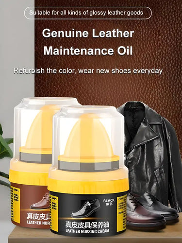 Leather Repair Cream Shoe Polish Brightening & Conditioning Care with Sponge Applicator – Restores Color, Covers Scratches & Protects Shoes, Bags & Leather Accessories