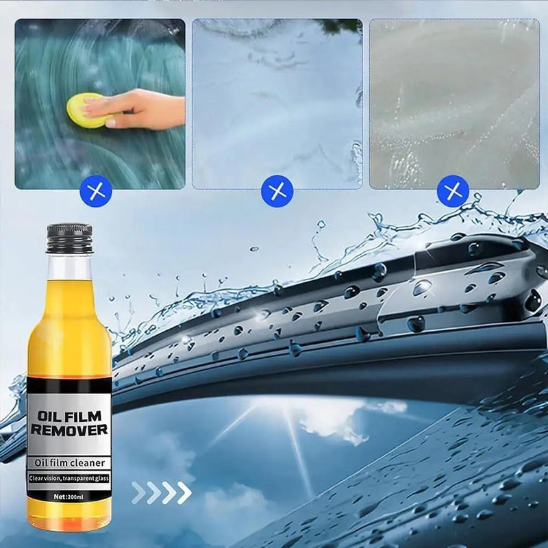 Car Glass Oil Film Remover 100ml.Remove stubborn oil film from car glass with 100ml oil film remover. Restores crystal-clear visibility, improves wiper performance, and enhances driving safety.