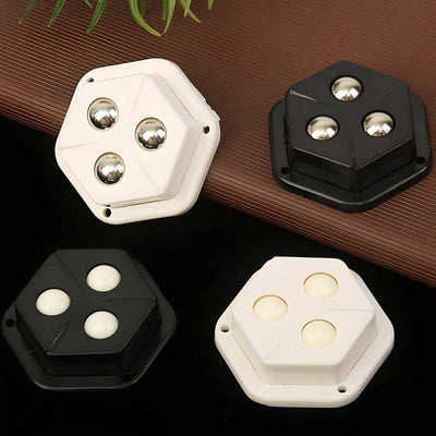 4 Pcs Pentagon Mini Caster Wheels.Move items easily with pentagon mini caster wheels. 360° rotating, compact, strong grip wheels for furniture, storage boxes, bins & appliances. Pack of 4 pcs.