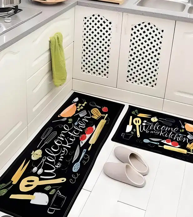 Kitchen Floor Mat & Runner with Anti Skid Backing – Non Slip Washable Long Kitchen Runner Rug for Sink, Cooking Area & Home Entrance