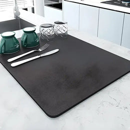 Dish Drying Mat (Assorted) (Pack of 1).Dish Drying Mat (Assorted) – Super Absorbent Kitchen Counter Drying Pad for Dishes & Utensils (Pack of 1)