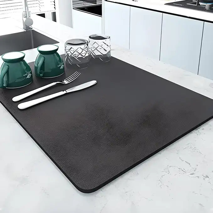 Dish Drying Mat (Assorted) (Pack of 1).Dish Drying Mat (Assorted) – Super Absorbent Kitchen Counter Drying Pad for Dishes & Utensils (Pack of 1)