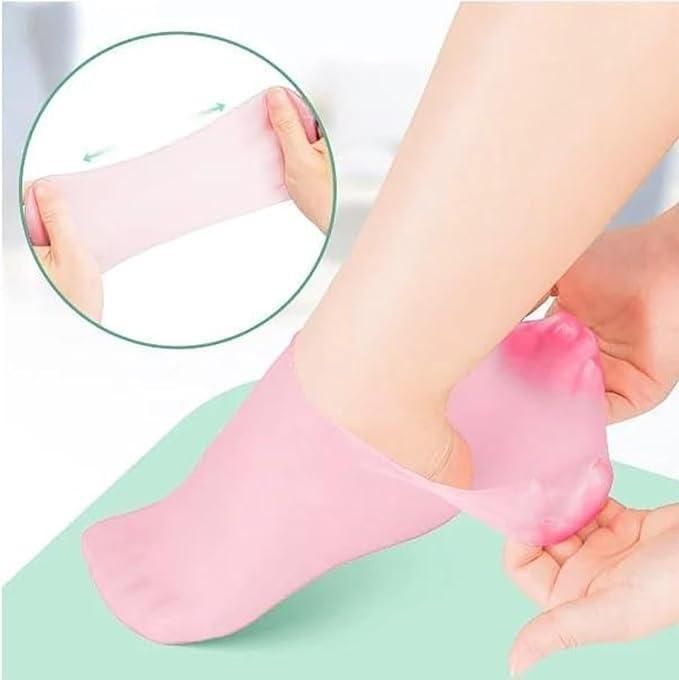 Silicone Gel Heel Socks Anti Slip for Dry Cracked Feet (Pack of 2)These are silicone gel heel socks designed to protect, moisturize, and repair dry, cracked heels. The socks combine comfort with functional care, making them ideal for daily use at home