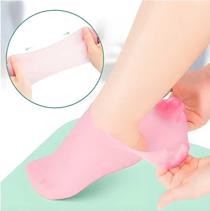 Silicone Gel Heel Socks Anti-Slip for Dry & Cracked Feet | Moisturizing Heel Protector with Soft Gel Lining for Heel Pain Relief, Callus Repair & Foot Care for Men & Women