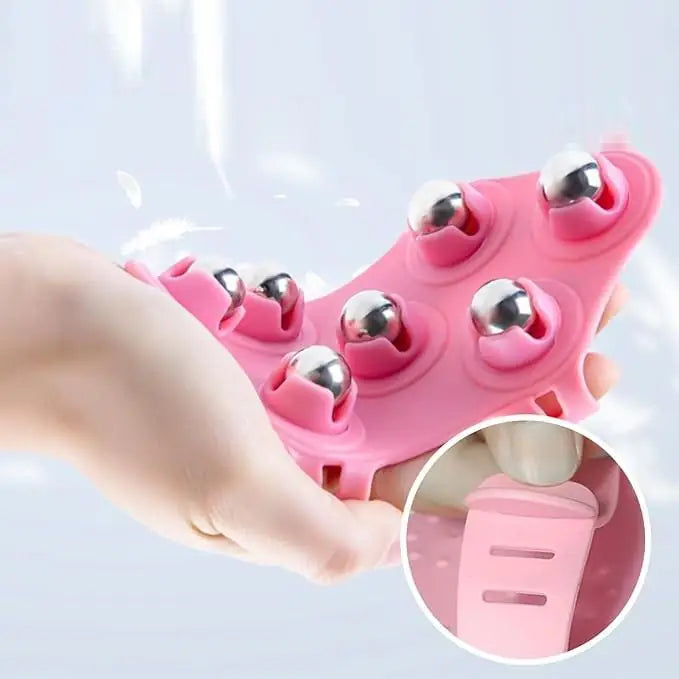 Anti-Cellulite Muscle Pain Relief Relaxation Ball & Body Massage Gloves | Deep Tissue Massager for Stress, Sore Muscles & Tension Relief | Improve Blood Circulation, Reduce Cellulite & Enhance Relaxation at Home or Gym