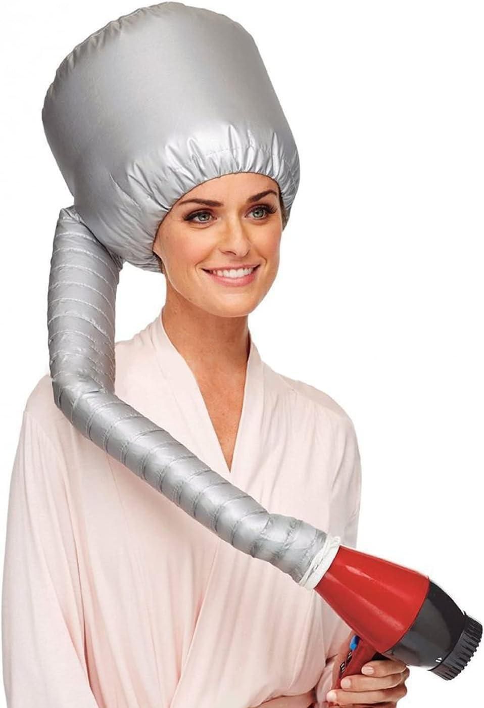 Hair Dryer Hooded Diffuser Cap for Curly Hair | Soft Bonnet Attachment Speeds Up Drying | Heat Evenly Distributes Air for Frizz Free, Natural Curls | Adjustable & Reusable