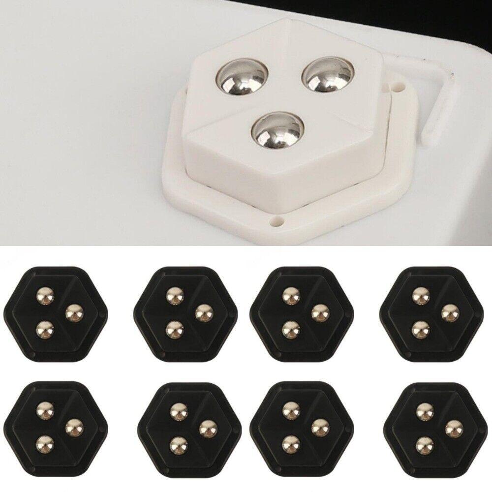 4 Pcs Pentagon Mini Caster Wheels.Move items easily with pentagon mini caster wheels. 360° rotating, compact, strong grip wheels for furniture, storage boxes, bins & appliances. Pack of 4 pcs.