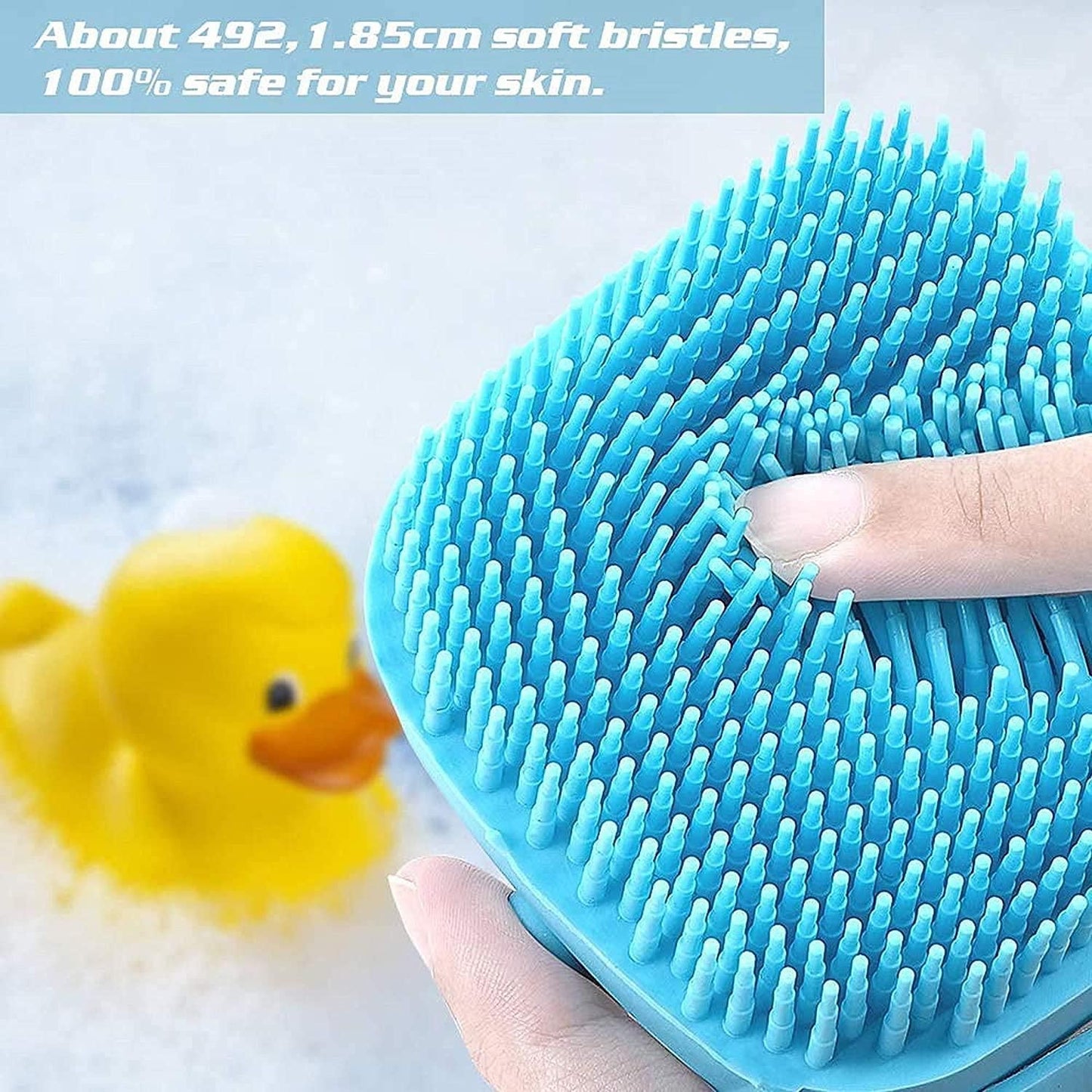 Soft Silicone Bath Brush with Hooks | Gentle Baby & Adult Shower Scrubber | Hygienic Body Cleaning Brush for Bath & Skin Care
