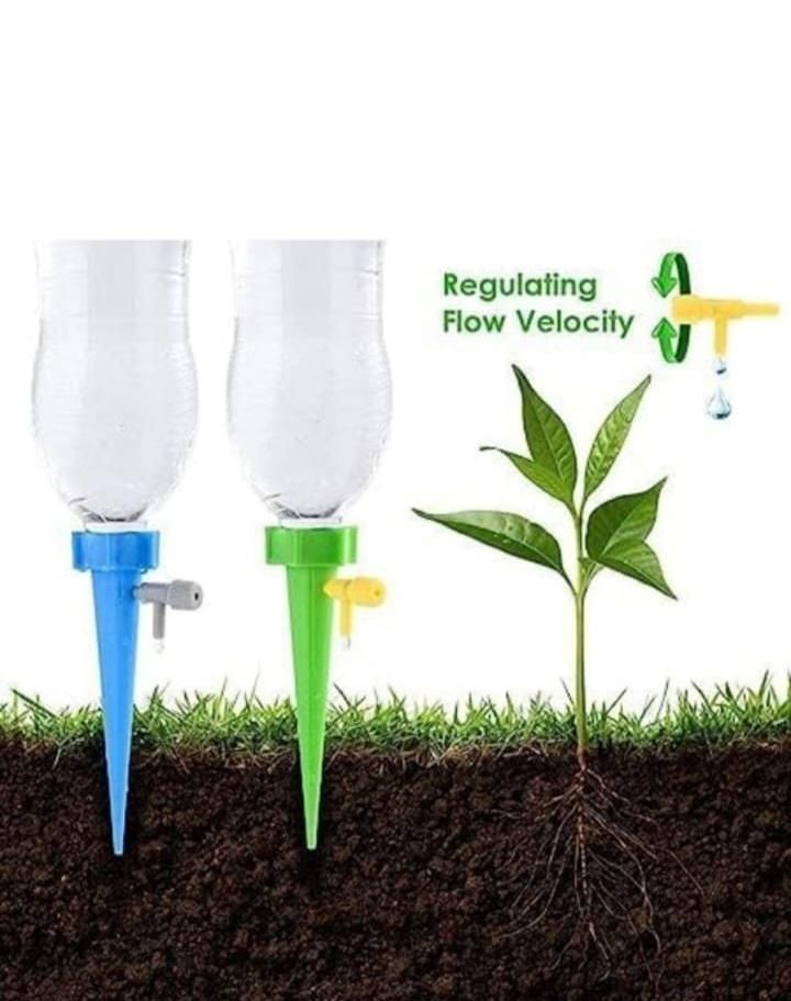 Self Watering Spikes Adjustable Pack of 5.Self Watering Plant Spikes Adjustable (Pack of 5) – Automatic Drip Irrigation System for Indoor & Outdoor Plants