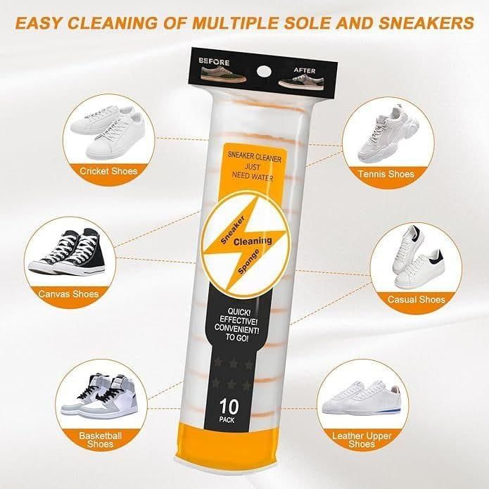 Multipurpose Shoes Cleaner Premium Dual-Sided Sponge | Double Layer Shoe Cleaning Pad | Easy Dirt & Stain Remover for Sneakers, Leather & Sports Shoes