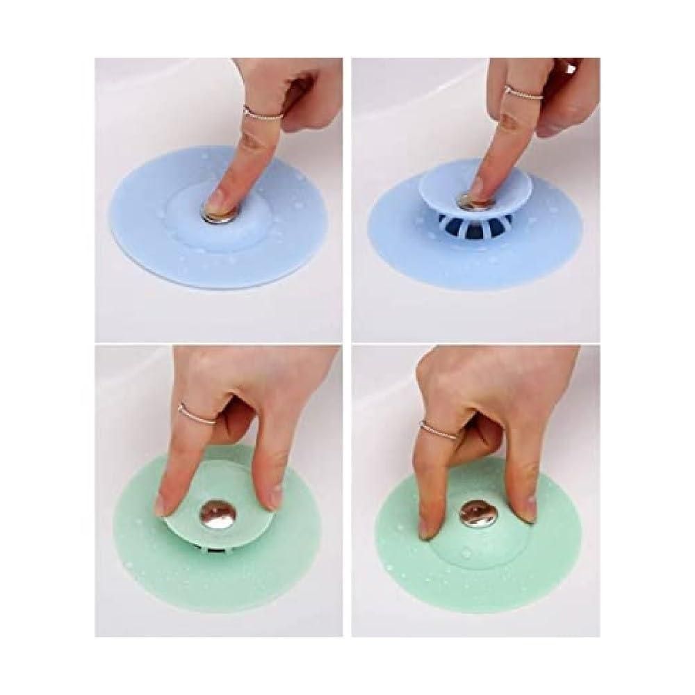 Silicone Kitchen Sink Strainer (Pack of 3) Random Colors | Flexible Anti-Clog Drain Covers | Food Catcher Filter for Kitchen & Bathroom Sinks
