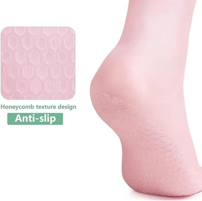 Silicone Gel Heel Socks Anti Slip for Dry Cracked Feet (Pack of 2)These are silicone gel heel socks designed to protect, moisturize, and repair dry, cracked heels. The socks combine comfort with functional care, making them ideal for daily use at home