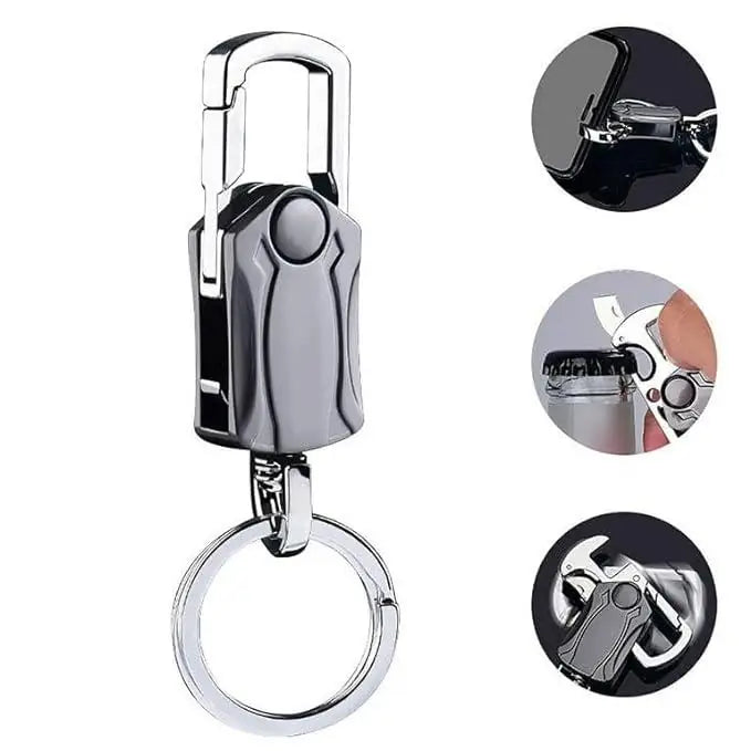 4 in 1 Keychain Spinner Multi-Function Tool Waist Double Ring Keychain Gift.Discover the 4 in 1 Keychain Spinner – a versatile multi-function tool with double rings.
