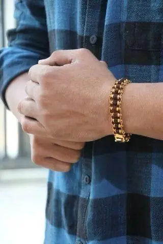 Genuine Paanch Mukhi Modern Rudraksha Bracelet with Gold Plating (Pack of 2).Genuine Paanch Mukhi Rudraksha Bracelet (Pack of 2) – Gold Plated Spiritual Healing Beads for Protection & Wellness