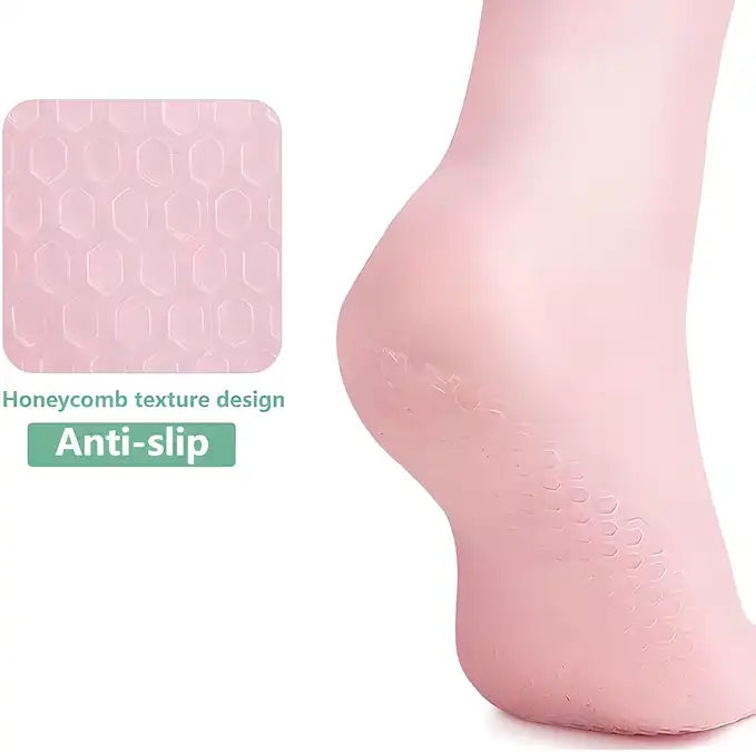Silicone Gel Heel Socks Anti-Slip for Dry & Cracked Feet | Moisturizing Heel Protector with Soft Gel Lining for Heel Pain Relief, Callus Repair & Foot Care for Men & Women