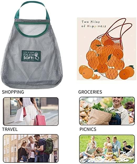 Kitchen Fruit Reusable Mesh Bags | Eco-Friendly Vegetable Storage & Produce Bags | Breathable Washable Grocery Bags for Kitchen Organization