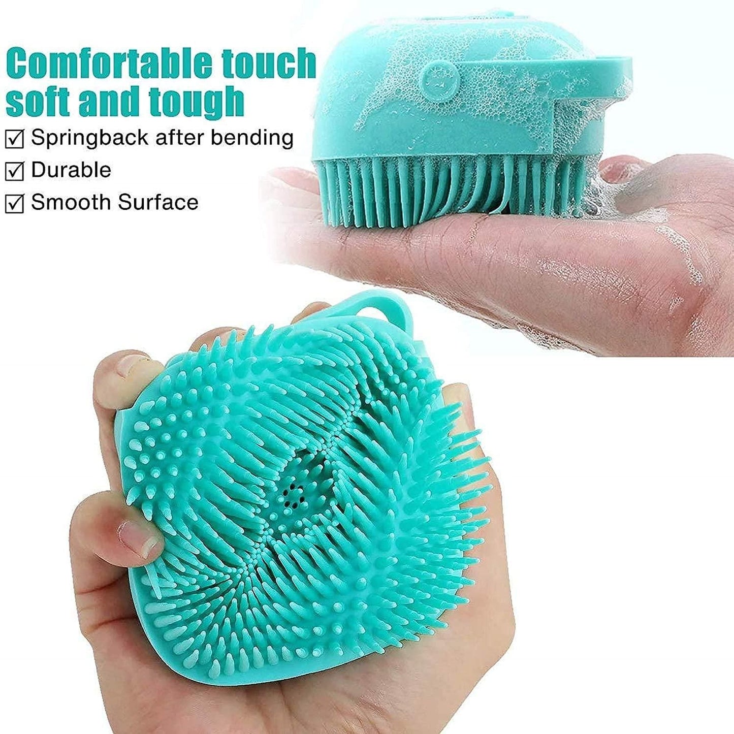 Soft Silicone Bath Brush with Hooks | Gentle Baby & Adult Shower Scrubber | Hygienic Body Cleaning Brush for Bath & Skin Care