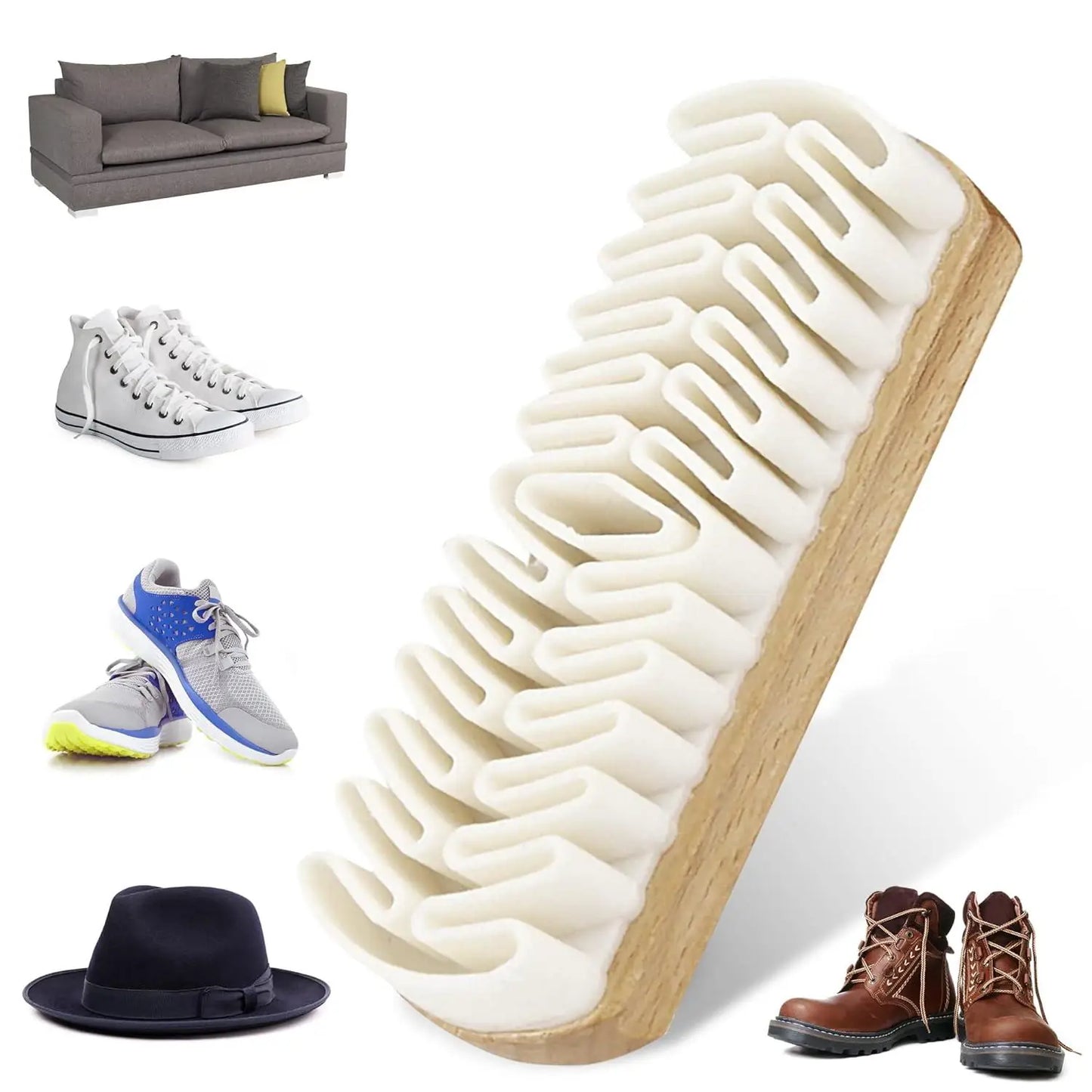 2 in 1 Shoe Cleaning Brush with Liquid Dispenser | Dual Bristle Sneaker Cleaning Tool | Easy Scrub Brush for Shoes, Sneakers & Footwear Care