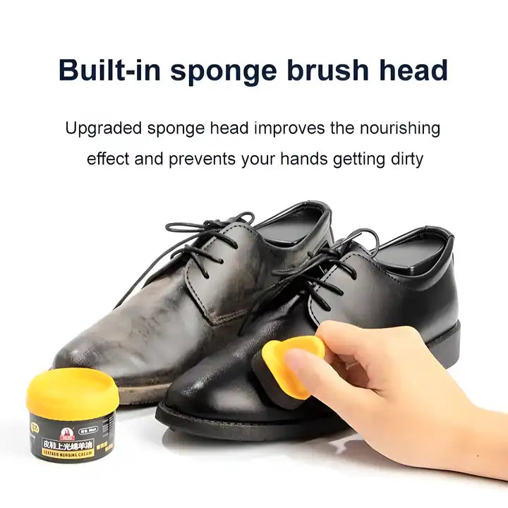 Leather Repair Cream Shoe Polish Brightening & Conditioning Care with Sponge Applicator – Restores Color, Covers Scratches & Protects Shoes, Bags & Leather Accessories