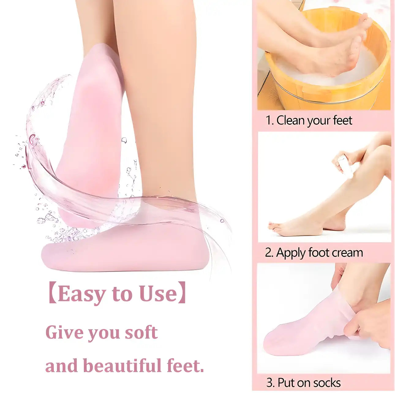 Silicone Gel Heel Socks Anti-Slip for Dry & Cracked Feet | Moisturizing Heel Protector with Soft Gel Lining for Heel Pain Relief, Callus Repair & Foot Care for Men & Women