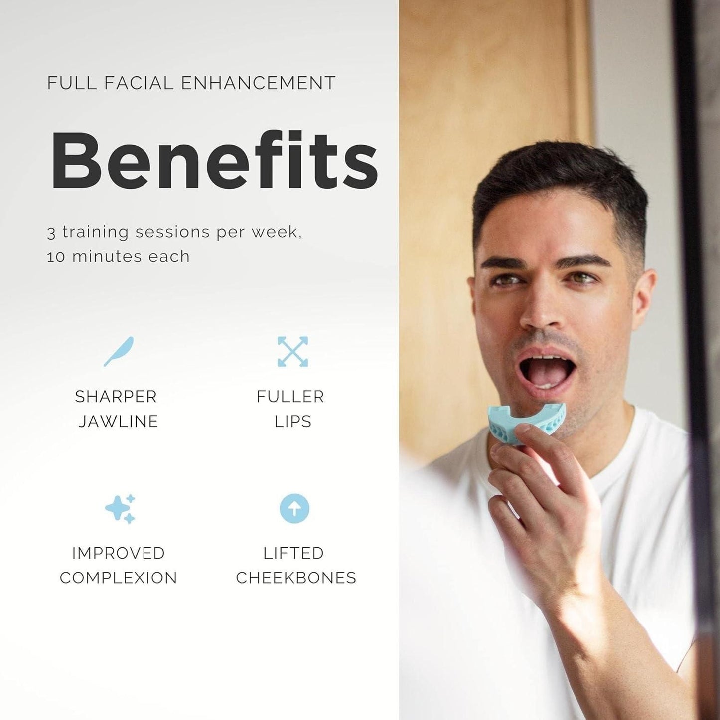 Tone and Strengthen Your Jawline Naturally | Jawline Exercise & Face Sculpting Tool for Sharper, Defined Facial Look | Daily Jaw Muscle Toning Solution