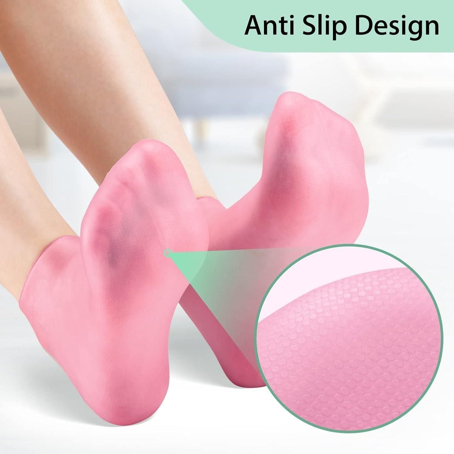 Silicone Moisturizing Socks Anti Slip Aloe Socks for Dry Cracked Feet Women.Pamper your feet with Silicone Moisturizing Aloe Socks. Soft, anti-slip design hydrates and soothes dry, cracked feet. Ideal for women, daily care, and overnight treatment.