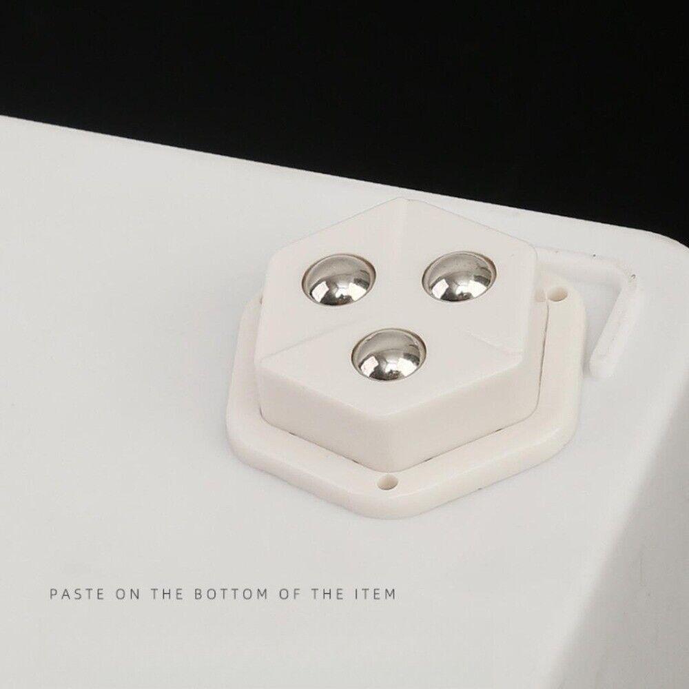 4 Pcs Pentagon Mini Caster Wheels.Move items easily with pentagon mini caster wheels. 360° rotating, compact, strong grip wheels for furniture, storage boxes, bins & appliances. Pack of 4 pcs.