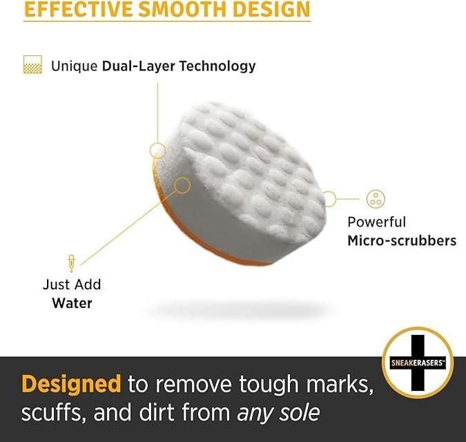 Multipurpose Shoes Cleaner Premium Dual-Sided Sponge | Double Layer Shoe Cleaning Pad | Easy Dirt & Stain Remover for Sneakers, Leather & Sports Shoes