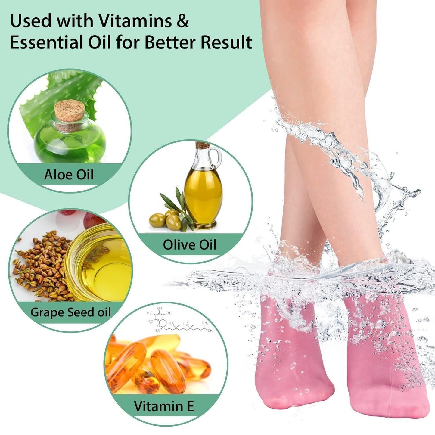 Silicone Moisturizing Socks Anti Slip Aloe Socks for Dry Cracked Feet Women.Pamper your feet with Silicone Moisturizing Aloe Socks. Soft, anti-slip design hydrates and soothes dry, cracked feet. Ideal for women, daily care, and overnight treatment.
