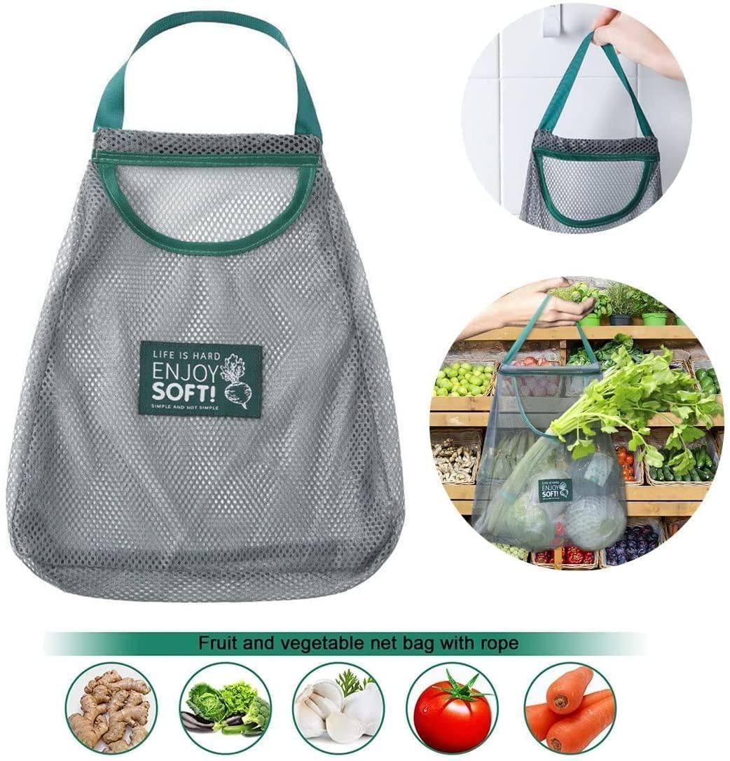 Kitchen Fruit Reusable Mesh Bags | Eco-Friendly Vegetable Storage & Produce Bags | Breathable Washable Grocery Bags for Kitchen Organization