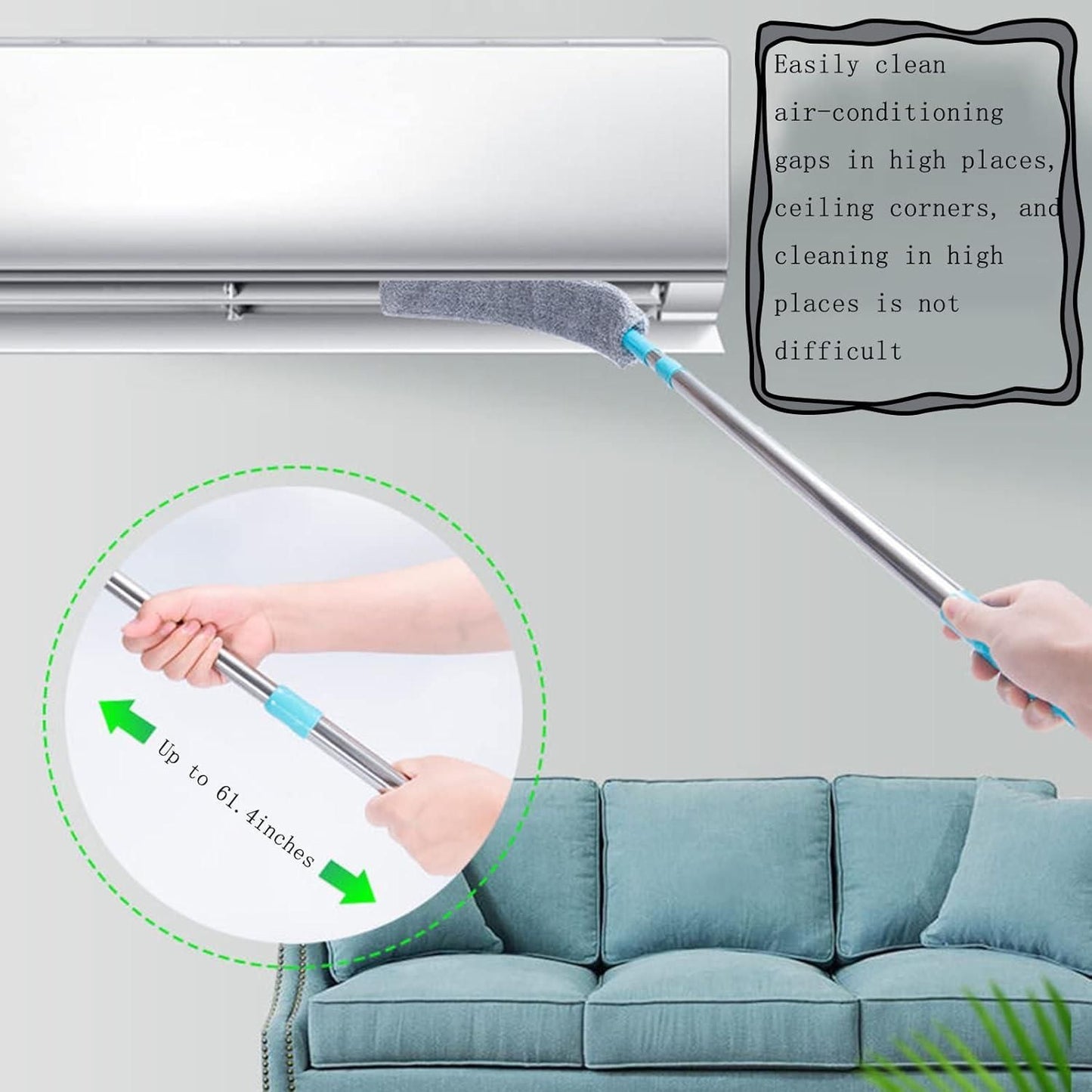Retractable Gap Dust Cleaner – Extendable Slim Cleaning Brush for Narrow Spaces, Car, Keyboard, Window Tracks & Home Corners
