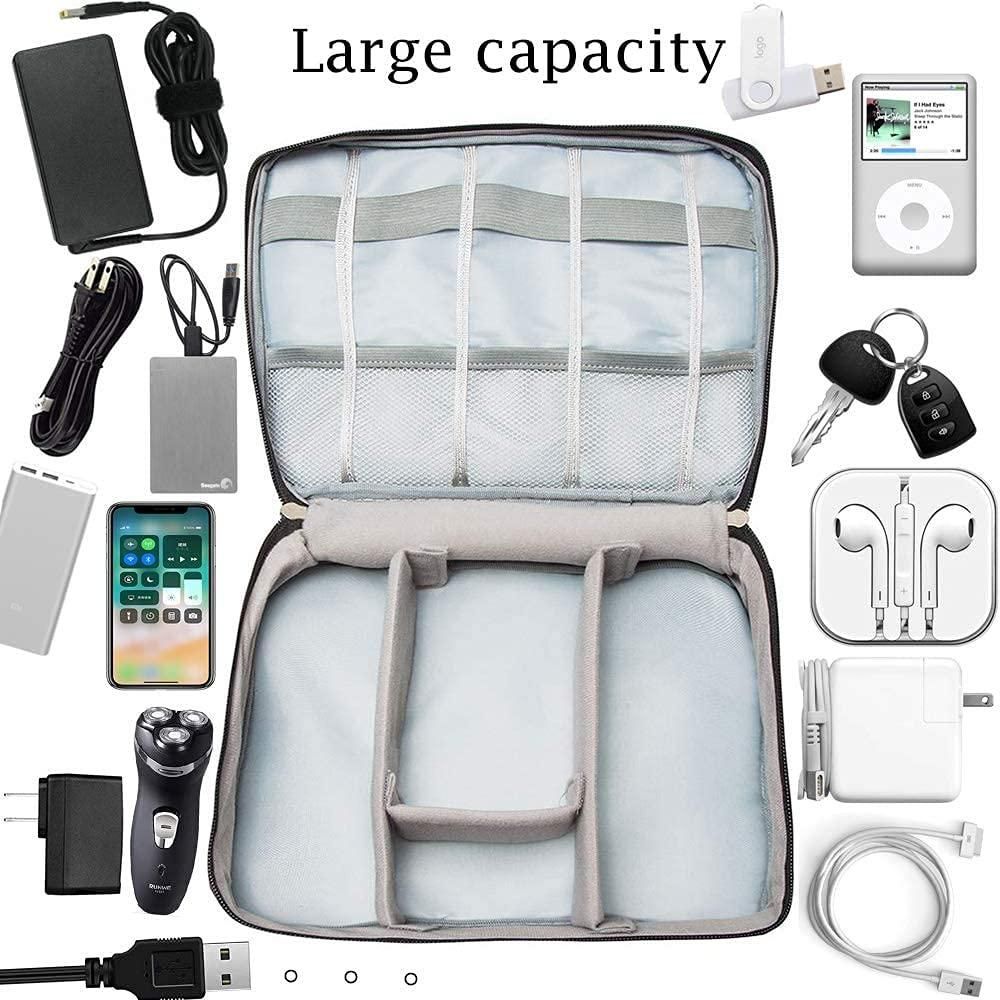 Universal Carry Travel Gadget Organizer Bag for Cables, Chargers, Plugs & Accessories – Portable Electronic Storage Case for Office, Home & Travel