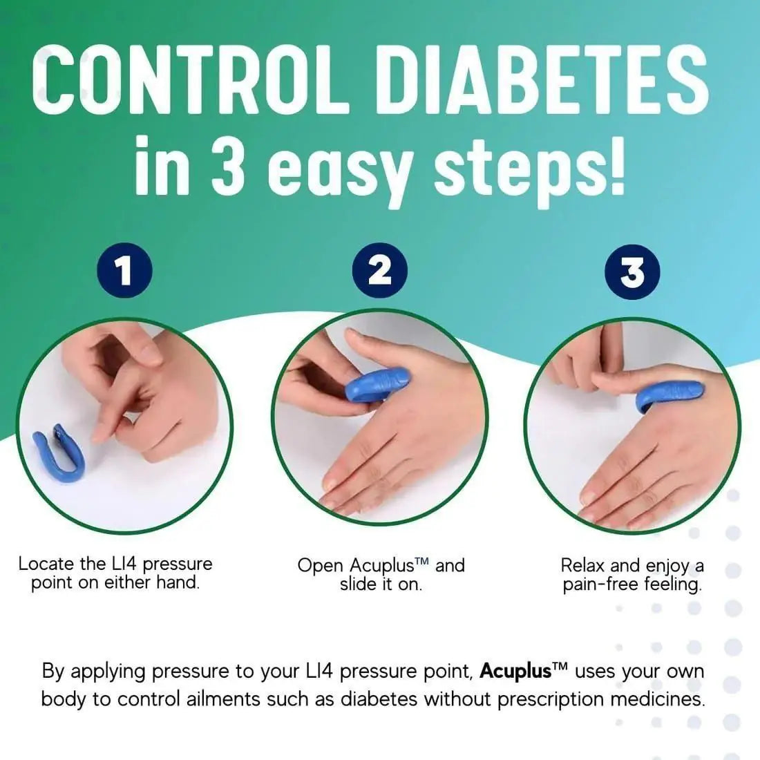 Sugar Control LI4 Acupressure Point Clip | Hand Hegu Point Therapy Clip for Diabetes Support | Blood Glucose Balance Aid | Reusable Acupuncture Pressure Clip for Daily Wellness