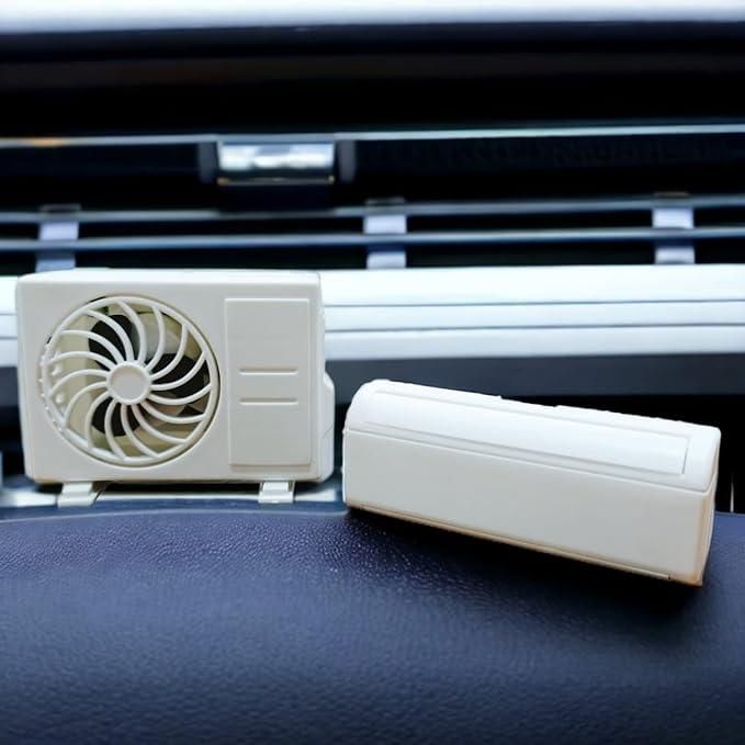 Miniature Ac Design Solar-Powered Car Air Freshener Diffuser.Miniature AC Design Solar-Powered Car Air Freshener Diffuser | Auto Rotating Perfume Decor for Car Dashboard.