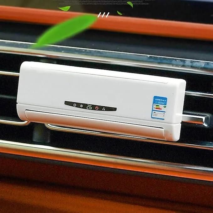 Miniature Ac Design Solar-Powered Car Air Freshener Diffuser.Miniature AC Design Solar-Powered Car Air Freshener Diffuser | Auto Rotating Perfume Decor for Car Dashboard.