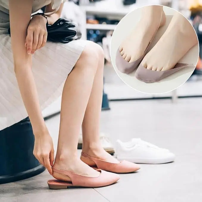 Women's Slingback Toe Topper Ballerina Socks (Pack of 2)  are lightweight, low-profile socks designed for women who want comfort, protection
