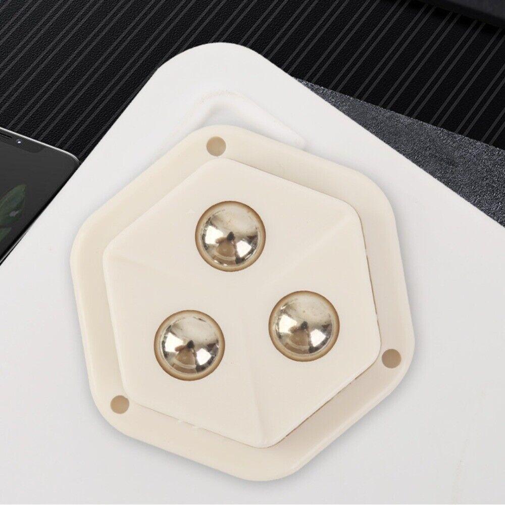 4 Pcs Pentagon Mini Caster Wheels.Move items easily with pentagon mini caster wheels. 360° rotating, compact, strong grip wheels for furniture, storage boxes, bins & appliances. Pack of 4 pcs.