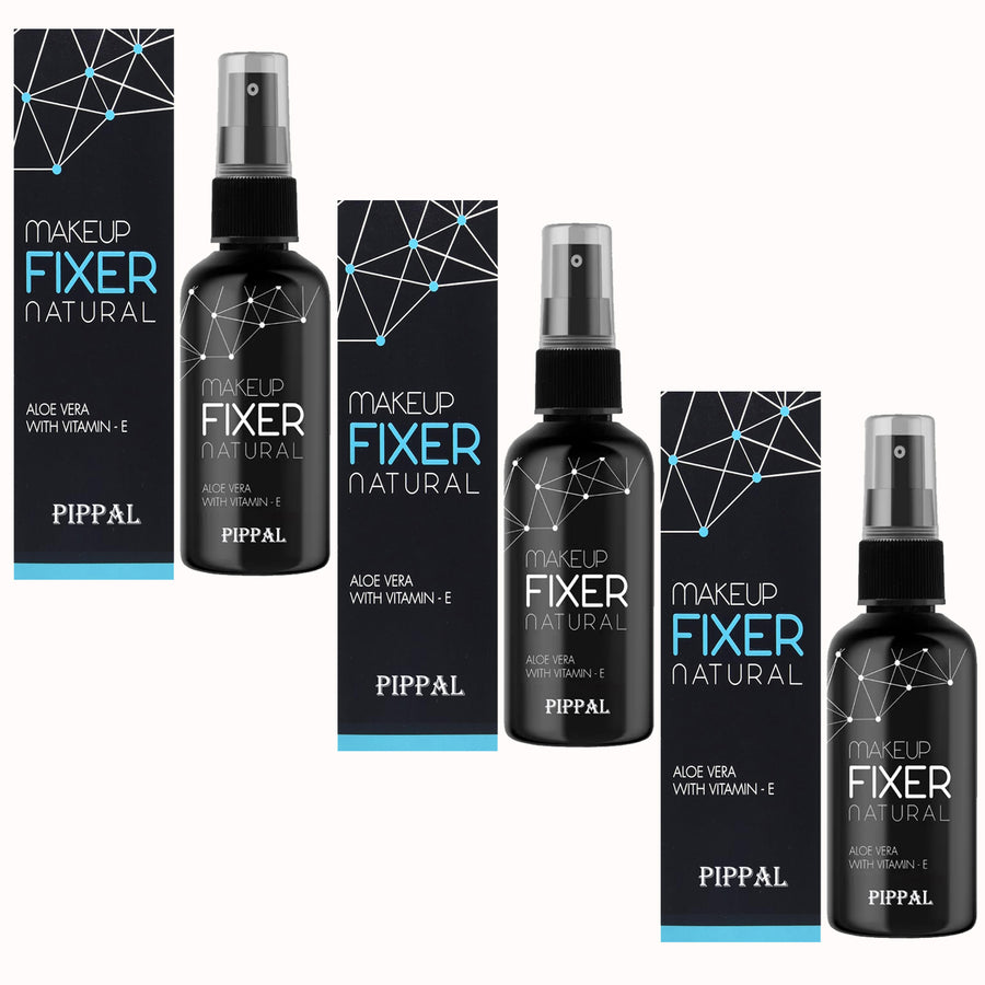 Pippal Beauty Makeup Fixer Natural Dewy Finish with Vitamin E And Aloe Vera Long-Lasting Hydrating & Refreshing Setting Spray 80ml (Pack of 3)