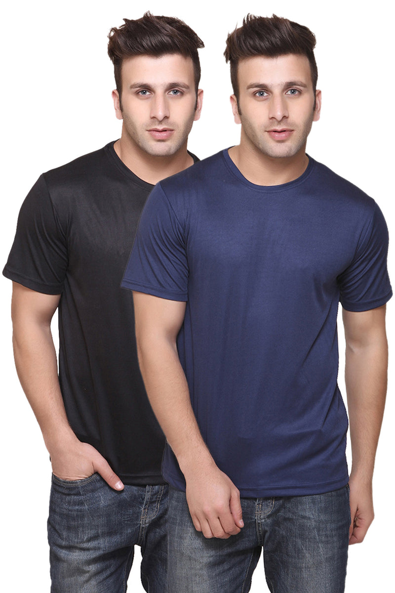 Ketex Round Neck Men's Polyester Blend Dri Fit T-Shirts (Pack of 2)