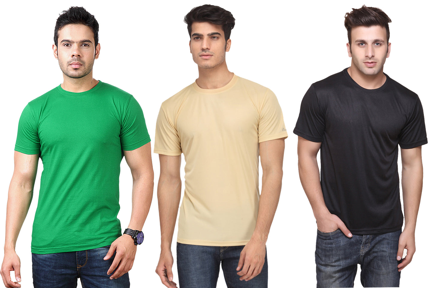 Ketex Round Neck Men's Polyester Blend Dri Fit T-Shirts (Pack of 3)